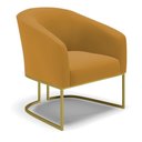 Ver imagem 3 de Poltrona Sala Decorativa Kit 2 Stella Base Industrial Dourada Veludo Mostarda D03 - D’Rossi