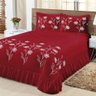 Kit Cobre Leito Casal Padrão Lírio 03 Peças - Vermelho - 1