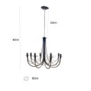 Ver imagem 2 de Lustre luminária ferro de teto preto rústico decoração 8 lâmpadas artesanal sala de jantar
