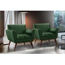 Ver imagem 2 de Poltrona Lyz Luxo Madeira Maciça Castellar Móbile Veludo Verde