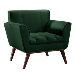 Poltrona Lyz Luxo Madeira Maciça Castellar Móbile Veludo Verde - 1