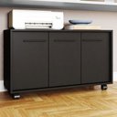 Ver imagem 1 de Armário para Escritório 3 Portas 1 Prateleira Preto 270 - Pnr Móveis