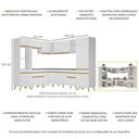 Ver imagem 4 de Armário de Cozinha Completa de Canto Veneza Multimóveis V2046 Branco/dourado