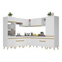 Ver imagem 1 de Armário de Cozinha Completa de Canto Veneza Multimóveis V2046 Branco/dourado