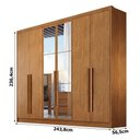 Ver imagem 2 de Guarda Roupa Casal Linea 6 Portas 6 Gavetas com Espelho Cinamomo - Novo Horizonte