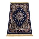 Ver imagem 1 de Tapete Persa Royal Azul Marinho 100x150cm Fio Acetinado - Decoração para Quarto e Sala