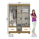 Ver imagem 2 de Guarda Roupa Solteiro B60 Nature Off White com Espelho - Briz Móveis