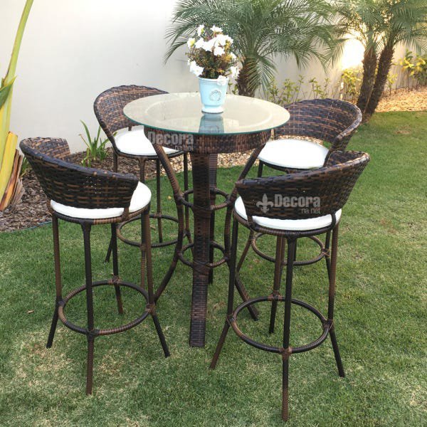Conjunto de Bistrô Miami - 4 Lugares - Tecido Náutico Bege - 8