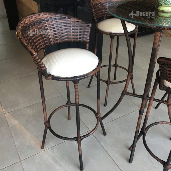 Conjunto de Bistrô Miami - 4 Lugares - Tecido Náutico Bege - 5
