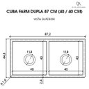 Ver imagem 5 de Cuba Dupla Cozinha Farm Sink 87 cm Estilo Fazenda Avental
