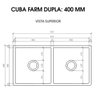 Cuba Dupla Cozinha Farm Sink 87 Cm Estilo Fazenda Avental - 4