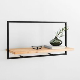 Prateleira Nicho Industrial Decorativa Organização Completa Ferro e Madeira 65x35cm - 1