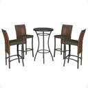 Ver imagem 1 de Mesa Bistro e 4 Banquetas Roma Preta Corda Náutica 12 Trama Original