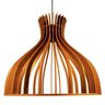 Lustre Luminária Pendente Cozinha Bar Caramelo de Madeira com Soquete E-27 40x35cm - 1