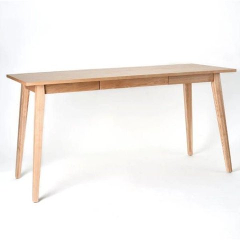 Mesa Escritório 150cm Adria Slim Madeira Natural Fraxinus White Ash Madeira Maciça