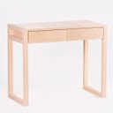 Ver imagem 1 de Escrivaninha Mesa Escritório Aparador Spinea 90cm Madeira Maciça Clara Natural com 2 Gavetas