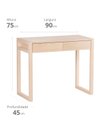 Ver imagem 2 de Escrivaninha Mesa Escritório Aparador Spinea 90cm Madeira Maciça Clara Natural com 2 Gavetas