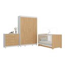 Ver imagem 2 de Quarto de Bebê Completo com Berço Americano 3 em 1 Allegra Multimóveis Mp4582 Branco/madeirado