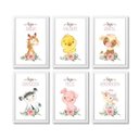 Ver imagem 1 de 6 Quadros Decorativos com Moldura Animais da Fazenda Menina