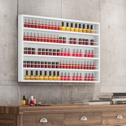 Porta Esmalte para Salão Capacidade 130 Esmaltes Branco