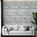 Ver imagem 1 de Kit 7 Rolos Papel de Parede Adesivo Pedra Cinza 3,0m