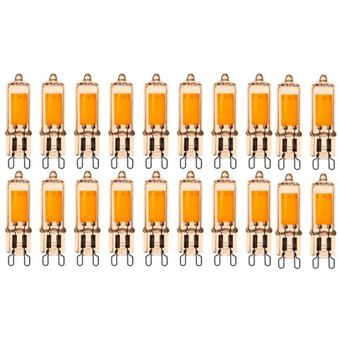 Lampada LED Decorativa G9 Luz Ambar Kit 20 Uni Iluminaçao Decoraçao Retro Quente