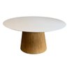 Mesa de Jantar Cone Oval 160x90cm Base Laminada em Madeira Freijó - Branco - 1