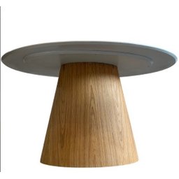 Mesa de Jantar Cone Oval 160x90cm Base Laminada em Madeira Freijó - Branco - 2