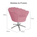 Ver imagem 5 de Poltrona Decorativa Pétala Pés Metal Giratório Suede Rosa - Ds Estofados