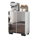 Ver imagem 3 de Aparador Buffet 4 Portas Com Espelho E Pés Quadrados Vegas V3560 Branco/Preto Branco/Preto