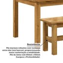 Ver mais imagens de Conjunto Sala de Jantar Mesa 180cm 2 Cadeiras e 2 Bancos Madeira Maciça Ventimiglia Yescasa Marrom/Nogueira