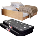 Ver imagem 2 de Bicama Solteiro Vira Casal Mdf Incluso 2 Colchões 3 em 1:nature