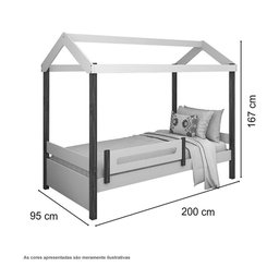 Cama Casa Eliz Branco-mel C- Led - 2