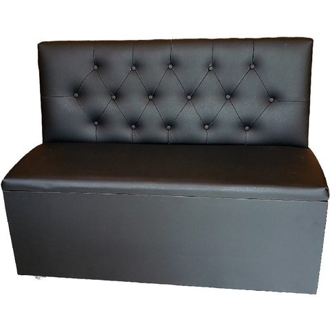 Poltrona Sofá Booth Capitonê Costurado 0,80cm Preta