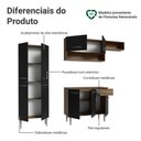 Ver imagem 5 de Armário de Cozinha Completa 229cm Rustic/preto Emilly Madesa 18 Rustic/preto