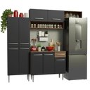 Ver imagem 3 de Armário de Cozinha Completa 229cm Rustic/preto Emilly Madesa 18 Rustic/preto