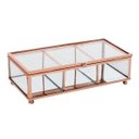 Ver imagem 1 de Porta Objetos Vidro Transparente e Metal Cobre 20x6cm KV0164 BTC
