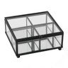 Porta Joias De Vidro Transparente Metal Preto com Espelho 13,5x6cm KV0241 BTC - 1