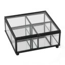 Ver imagem 1 de Porta Joias De Vidro Transparente Metal Preto com Espelho 13,5x6cm KV0241 BTC