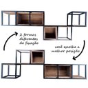 Ver imagem 5 de Nicho de Parede Estilo Industrial de Ferro e Madeira com 3 Nichos e 3 Prateleiras
