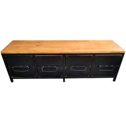Rack Baixo de Ferro e Madeira - Estilo Industrial com 4 Gavetas - 2