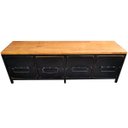 Ver imagem 2 de Rack Baixo de Ferro e Madeira - Estilo Industrial com 4 Gavetas