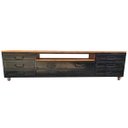 Ver imagem 1 de Rack Estilo Industrial de Ferro e Madeira - com 4 Rodízios, 8 Gavetas e 1 Prateleira