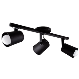 Spot Trilho de Sobrepor Moderno Direcionável Fokus 3 Lâmpadas E27 Bivolt:Preto/110V/220V - 1