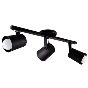 Spot Trilho de Sobrepor Moderno Direcionável Fokus 3 Lâmpadas E27 Bivolt:Preto/110V/220V