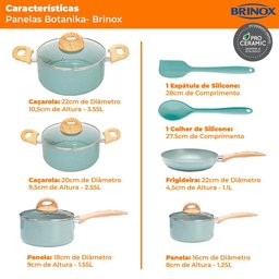 Conjunto de Panelas de Indução Ceramiclife Botanika 7 Peças - Brinox - 2