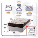 Ver imagem 3 de Conjunto Cama Box Solteiro c/ Molas Ensacadas Allura Branco 88x188x58