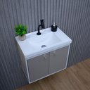 Ver imagem 5 de Kit Armário para Banheiro 50cm Mdf com Cuba + Espelheira - Bergamo Gianduia