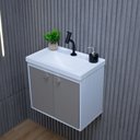 Ver imagem 4 de Kit Armário para Banheiro 50cm Mdf com Cuba + Espelheira - Bergamo Gianduia