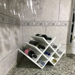Suporte Nicho Adega de Garrafa Vinho Colmeia Compacta Balcão Mesa - 6